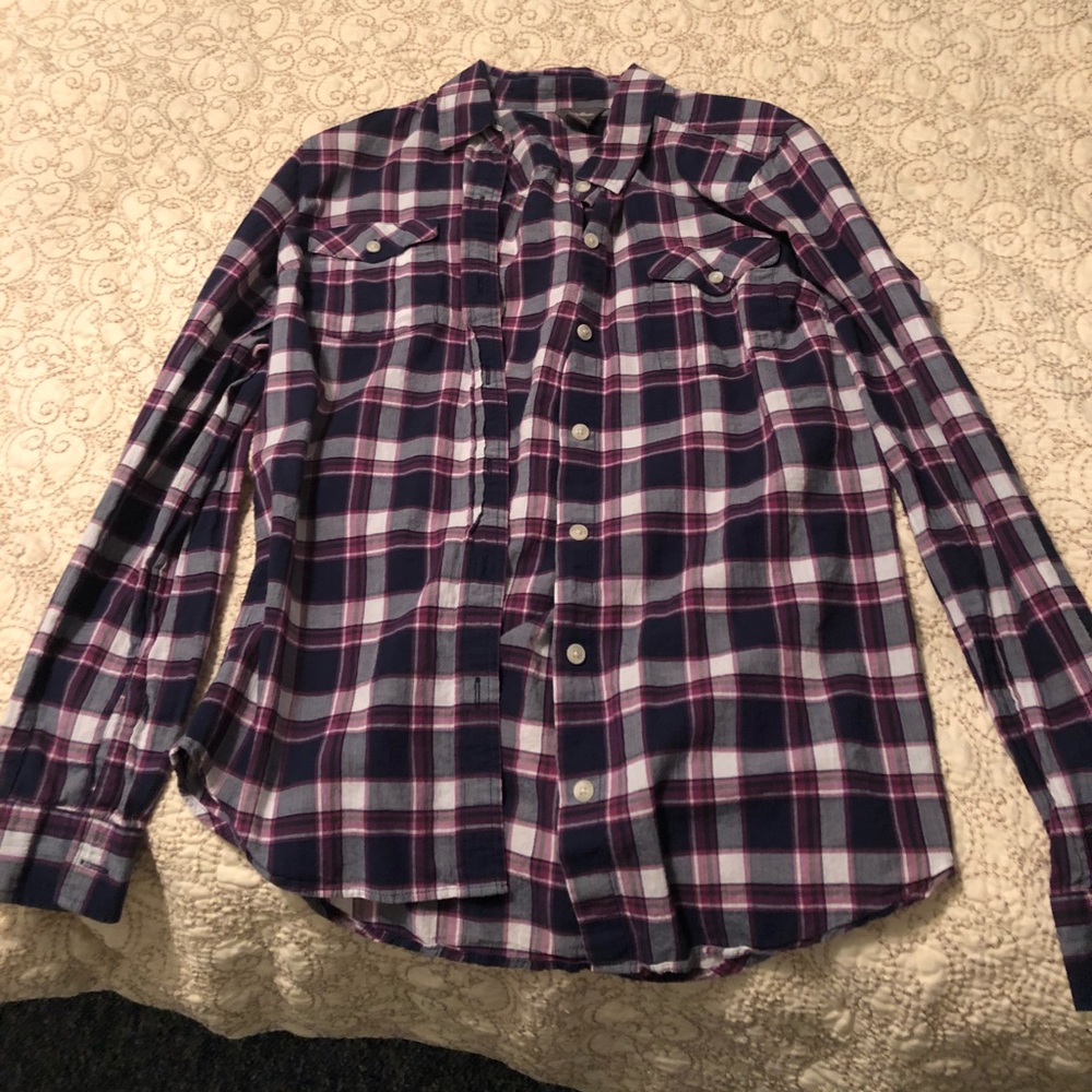 Eddie Bauer Plaid Blouse